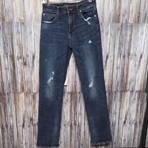 American Eagle Outfitters Men's Extreme Flex Straight Jeans - Dark Blue 30x34